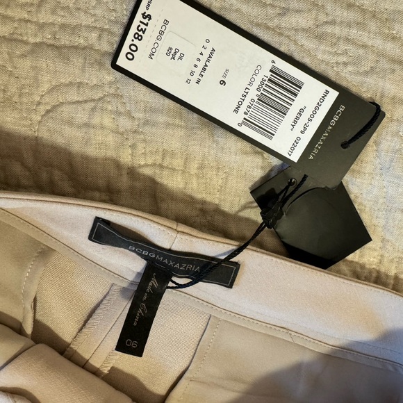 BCBGMAXAZRIA Gerry Cropped Pants Size 6 Light Stone - Picture 5 of 7